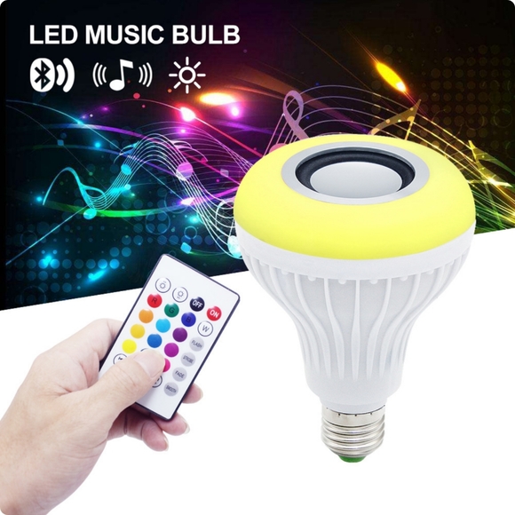 Remote control multicolored LED light bulb plays music. Bluetooth light w music - Picture 9 of 12
